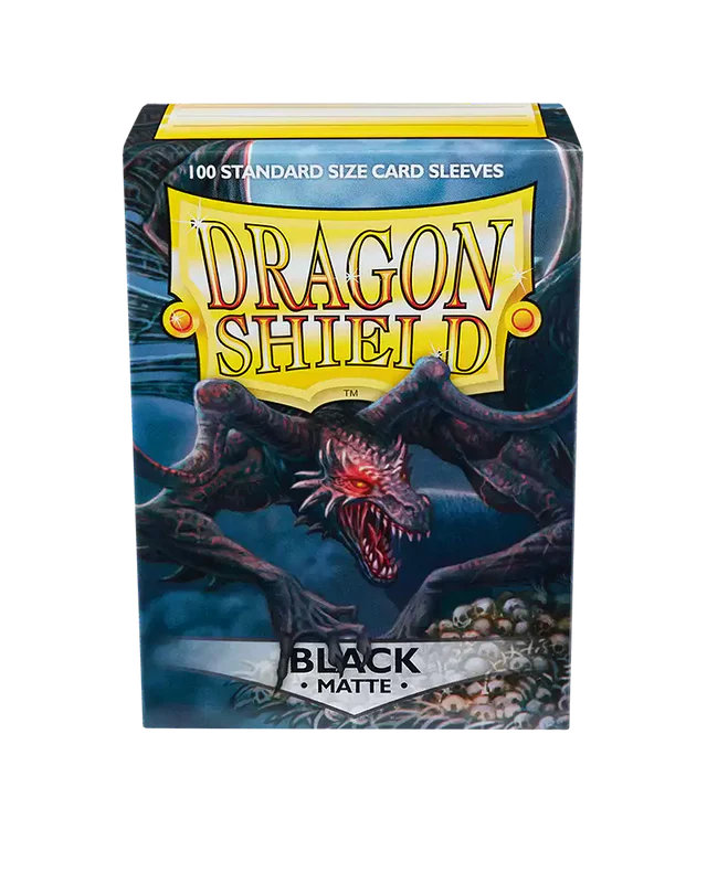 Dragon Shield: Matte Black - 100 Protective Sleeves